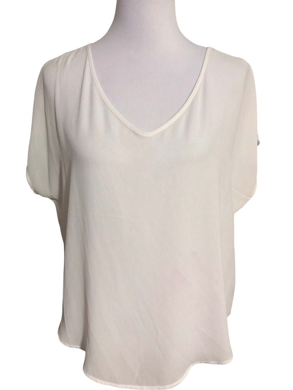 Lush Ivory V-Neck Short Dolman Sleeve Blouse
